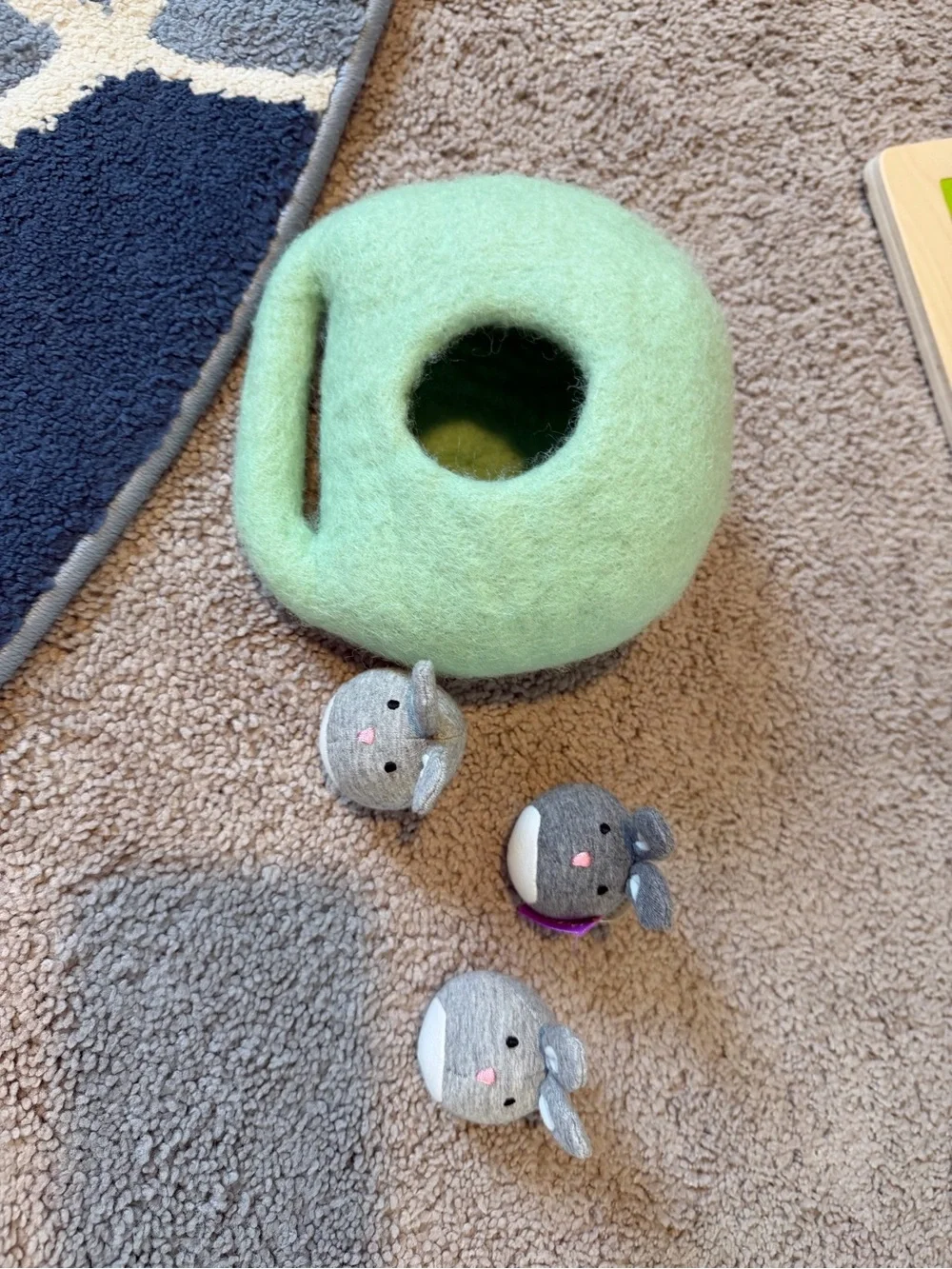 Bunnies in a Felt Burrow